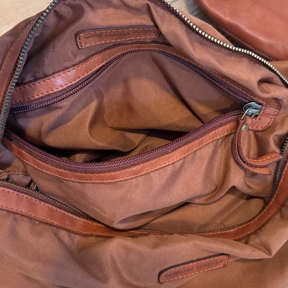 MARTA PONTI Slouchy LeatherTote Bag Crossbody with insert - Picture 7 of 13